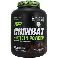 MusclePharm 컴뱃 프로틴 파우더 5 프로틴 블렌드 초콜릿 우유 4.1 파운드, 25g