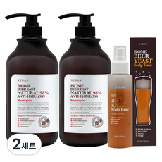 비바스 바이옴 비어이스트 탈모완화 샴푸 1000g x 2p + 스캘프 토닉 120ml 세트, 2세트