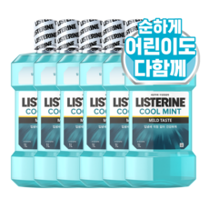 리스테린 쿨민트 마일드 구강청결제, 1000ml, 6개