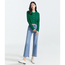 미쏘 여성용 밑단 변형 크롭 와이드 데님팬츠 TJB717J RE