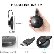 구글 크롬캐스트4 4k 미러링 OTT 셋탑박스 미라트 안드로이드 동글 미라스크린 와이파이 HDMI 호환 에어플, 한개옵션0