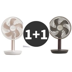 오난코리아 루메나 탁상용 무선 선풍기 2개, 블랙+화이트