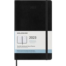 Moleskine 클래식 12개월 2023 주간 플래너 소프트 커버 라지 (12.7 x 21cm(5 x 8.25인치)) 블랙, Large, Monthly, Black