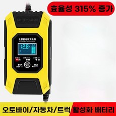 점프스타터 오토 배터리 복원 충전기 재생 밧데리 자동복원기 자동차 오토바이 12V24V겸용, 12V스마트충전기향상