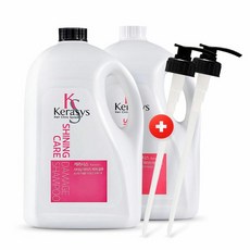 애경 케라시스 샤이닝 대용량 샴푸 4L+린스4L+펌프2개, 케라시스  4Lx2+펌프2(샴1/린1)