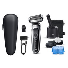 BRAUN 시리즈 7 면도기 71-S7320cc + 파우치, 실버(면도기), 71-S7320cc(면도기)