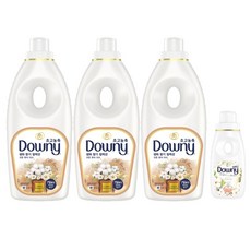 다우니 섬유유연제 코튼 퓨어러브 본품 세트 1L x 3p + 200ml, 1세트