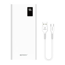 SPEEDY 슬림핏 PD 20W 고속충전 보조배터리 10000mAh 멀티단자 + 20W C타입 케이블, 화이트, SPE-PA10DPQ