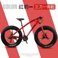 MTB 광폭타이어 팻바이크 이중 쇼바 시마노 바퀴큰자전거 산악용 성인용 자전거 학생용 여성용, 26인치 + 24속cm, 화이트 (삼도일체륜)