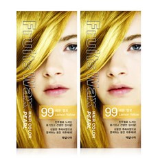 과일나라 후르츠왁스 헤어칼라 진주펄 염색제, 99호 레몬옐로, 2개