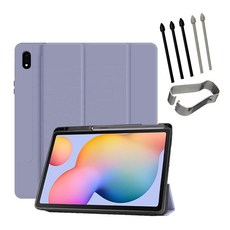 갤럭시탭S6 라이트 S펜 수납 북커버 케이스+펜촉세트 SM-P610N P615N 케이스나라 Lite 10.4, 라벤더