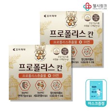 조아제약 면역프로폴리스칸 120캡슐(면역력+항산화+기관지건강) 2개월분, 2박스+헬시링크 마스크1팩, 120캡슐