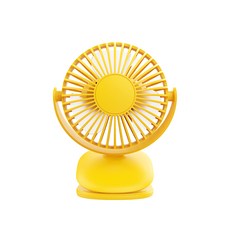 TEELINE/티라인 무선 USB 충전 클립형 휴대용 미니선풍기 유모차 선풍기 탁상용 선풍기 독서실 사무실, 노란색