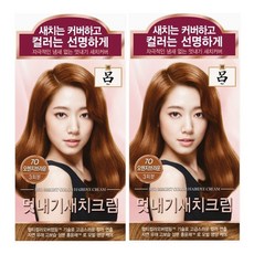 미장센 쉽고빠른 거품염색약 //우아채 새치염색약 2개, 우아채7O(오렌지브라운)2개