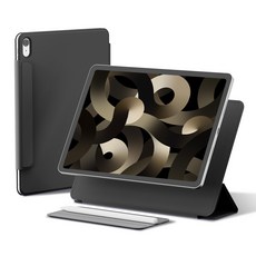 케이안 애플펜슬 수납 마그네틱 태블릿PC 커버 매트 폴리오 케이스, 차콜그레이