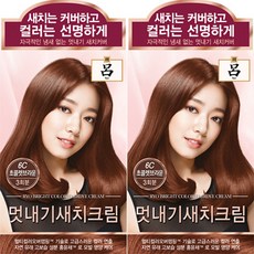 려 우아채 멋내기 새치크림 염색약 120g 1+1 흰머리염색 부분염색 뿌리염색, 6C 초콜렛브라운, 2개