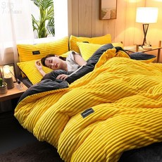 자칠 겨울 양면 컬러 극세사 골덴 코듀로이 이불 블랭킷 차박 베개 커버 세트