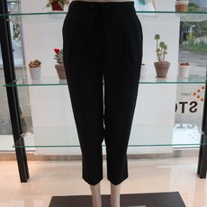 꼼빠니아 허리밴딩 스트링 배기 팬츠(블랙 카키) CABU5-WPL120