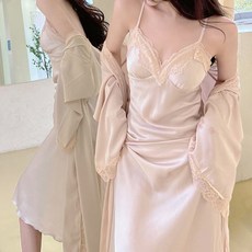 실키 나시 원피스 여름 슬립잠옷 로브가운 슬립원피스 실크잠옷