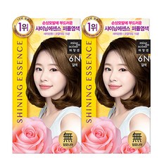 미쟝센 샤이닝 에센스 새치전용 염색제, 6N 갈색, 2개