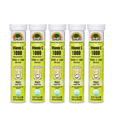 썬라이프 비타민C1000 레몬 라임맛 20p, 90g, 5개