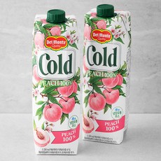 델몬트 cold 100% 복숭아주스, 1L, 2개