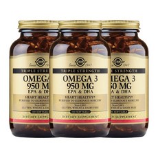 솔가 [3개 SET] 트리플 스트렝스 오메가3 950mg 100정 (소프트젤) Solgar Triple Strength Omega-3 100 softgel, 1개