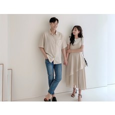 [리리앤코][커플룩/시밀러룩] 멜로잉 플레어 뷔스티에 롱 원피스