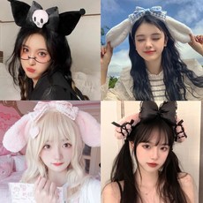 귀염뽀짝 파자마 파티 코스튬 머리띠 - 시나모롤 강아지 블랙 쿠로미 마멜이 외