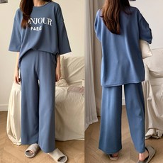 BJ 와이드 팬츠 세트 빅사이즈 오버핏 여성용