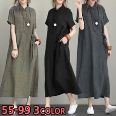 [당일발송] 빅사이즈(55~99) 린넨 반팔 원피스