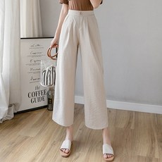 주디앤 여성 미뇽 린넨 와이드 밴딩 팬츠