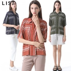 [리스트.] [리스트(LIST)] 루즈핏 반다나 반팔 셔츠 (택가격:168000원)