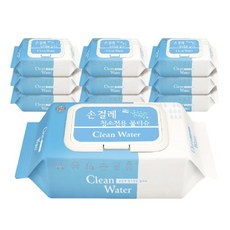 Miel 클린워터 청소용 엠보싱 물티슈 80매 대용량, 10팩, 1개