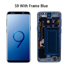 Samsung Galaxy S9 G960 S9Plus G965 용 기존 AMOLED 삼성 Galaxy G960F G965F LCD 용 LCD 터치 스크린 디스플레이 디지타이저, S9 블루 프레임