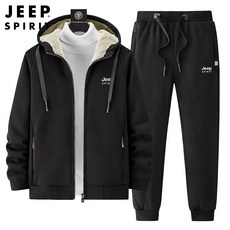 더클라워 남성 Jeep 전체기모 트레이닝복 세트 기모후드 지프 집업 운동복 세트