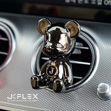 JK 크롬 베어브릭[단품] 차량용 방향제, 크롬단품(블랙), 블랙체리, 선택안함
