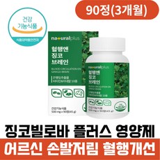 어르신 손저림 발저림 혈행 개선 징코 플러스 영양제 은행잎추출물 플라보놀배당체 비타민 b6 b2 판토텐산 나이아신 기억력감퇴 50대 60대 70대 80대 징코빌로바 기억력영양제