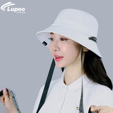 루페오 여성 골프 라벨 스트링 스트랩 버킷햇 턱끈 벙거지모자 테니스 등산 버킷햇, 화이트