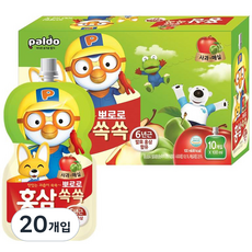 팔도 뽀로로 홍삼쏙쏙 어린이음료 100ml, 20개입, 사과매실