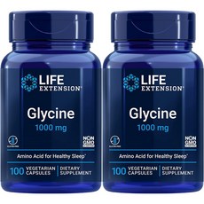 라이프익스텐션 글리신 1000mg 베지테리안 캡슐, 100정, 2개