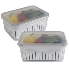 나누담 야채 채소 과일 정리수납 채반 밀폐용기 4000ml, 2개, 단품