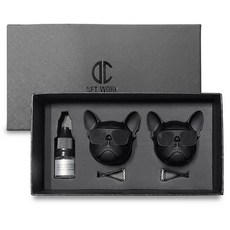 디씨네트워크 차량용 불독 방향제 무광블랙 2개 오일향, 1세트, 클린코튼