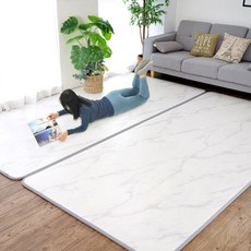 삼바텍 1+1 퓨어 PVC 놀이방매트 킹콩특대형 140x500cm 유아 어린이 거실 아이방 층간소음방지 매트, 스노우마블