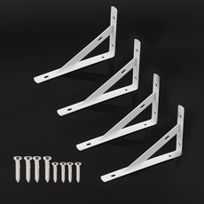 철물파크 트러스 선반받침대 선반대 보강대 지지대 고정받침대 까치발 꺽쇠, B-01 150x96mm(화이트4개입)