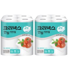 크리넥스 안심 키친타월 120매, 4롤, 2개
