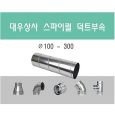 스파이럴 연통 화목난로 덕트직관 (100mm-300mm) 함석 덕트부속 닥트자재 스파이럴직관 환기자재 티 엘보 소켓 타포린 후렉시블 은박 후렉시블 체결기구, 직관 150mm X 1M, 1개
