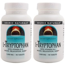 소스내츄럴스 L-트립토판 비타민 B-6 1000mg 타블렛, 90개입, 2개, 90정