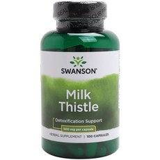 Swanson 밀크 시슬 500mg 캡슐, 100개입, 1개, 100정