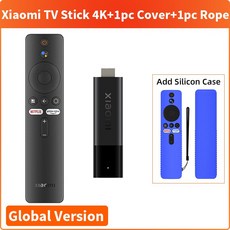 샤오미-Mi TV 스틱 4K 글로벌 버전 2GB RAM 8GB ROM 안드로이드 11 쿼드 코어 넷플릭스 와이파이 구, 03 Add Blue Cover_04 Au 플러그